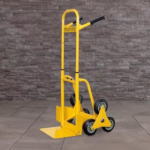Charles Bentley Bulldozer PRO Heavy Duty Steel Hand Truck with Tri-Star Wheels for Stairs, Yellow, W: 58 cm, D: 54 cm – 1
