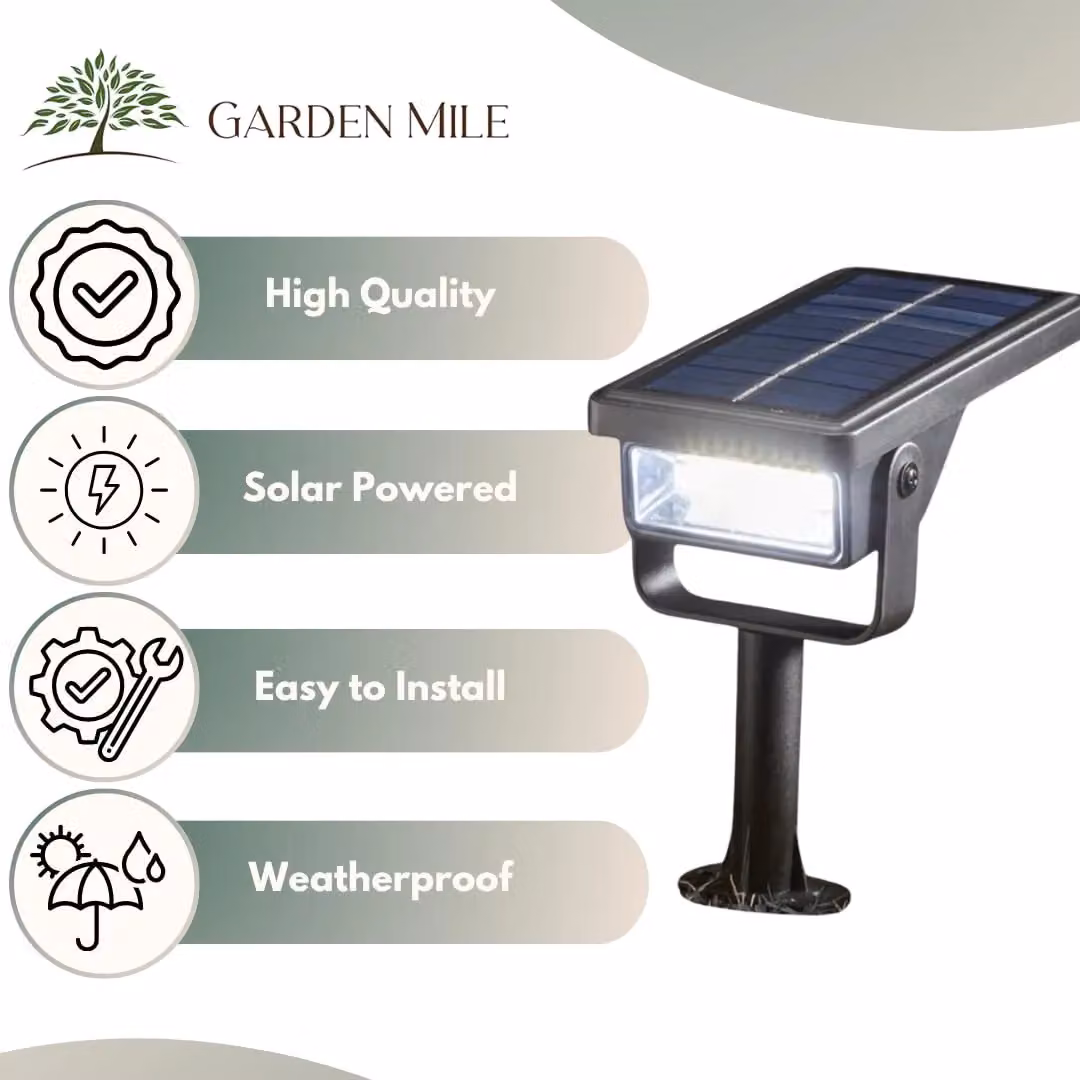 Marco Paul Solar LED Garden Spotlight in Black with Dusk Sensor and Ground Spike – 4
