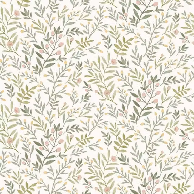 Grandeco Inia Leafy Trail Botanical Floral Textured Wallpaper in Multicolour