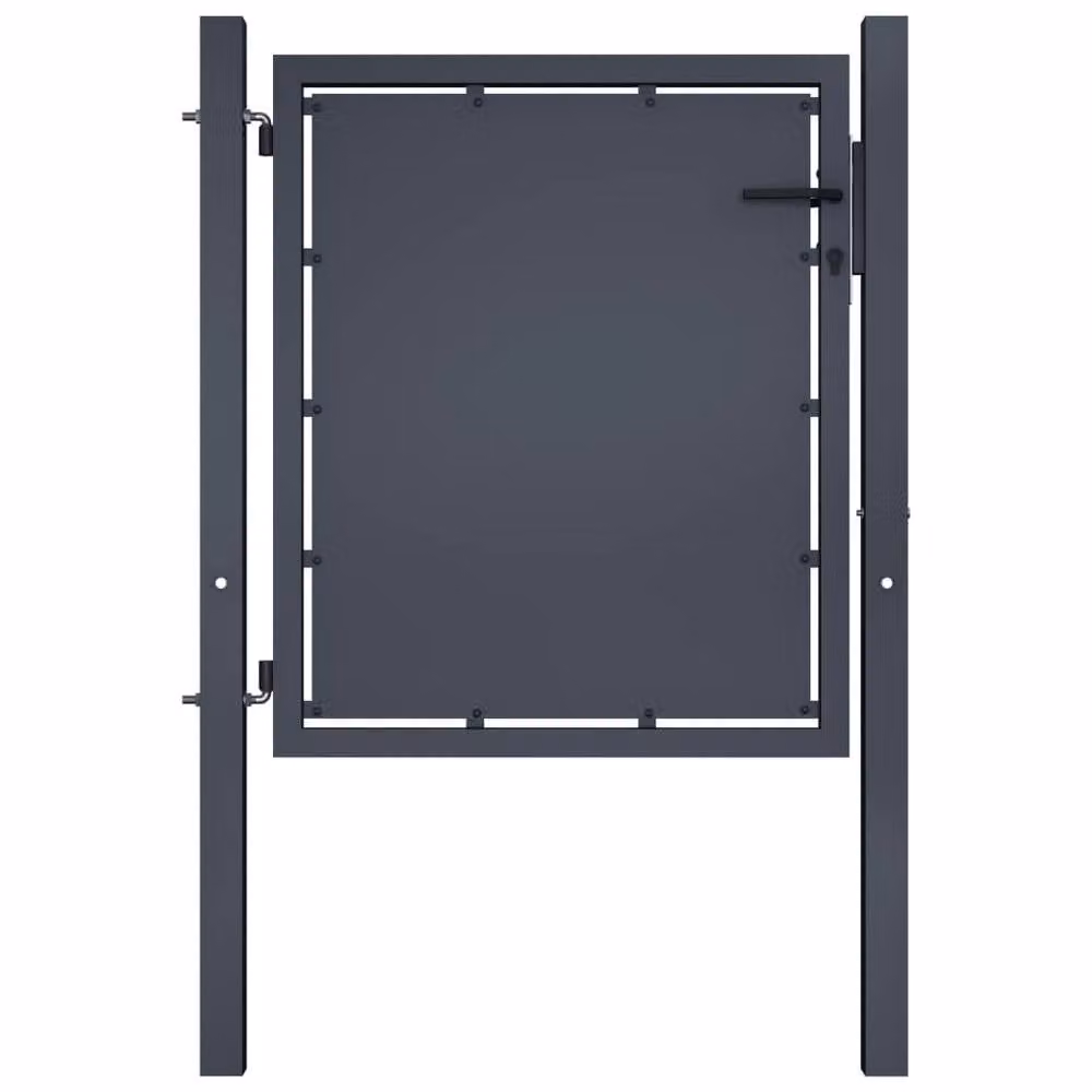 Berkfield Home Sturdy Steel Garden Gate in Anthracite Grey, W: 100 cm – 2