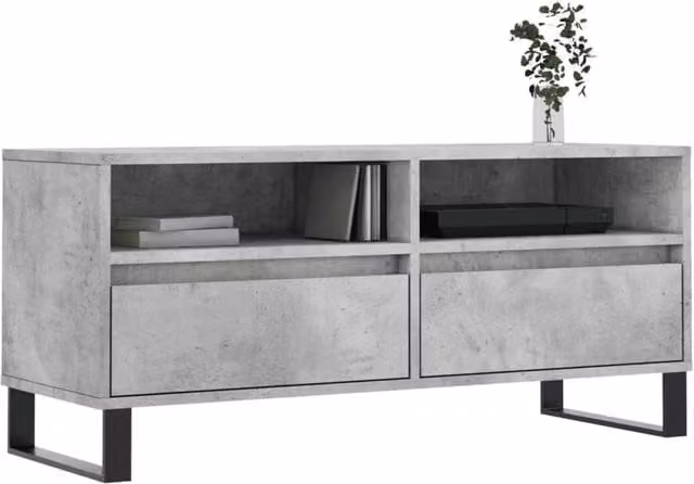 Berkfield Home Industrial TV Cabinet in Grey, W/D/H: 100 x 34.5 x 44.5 cm