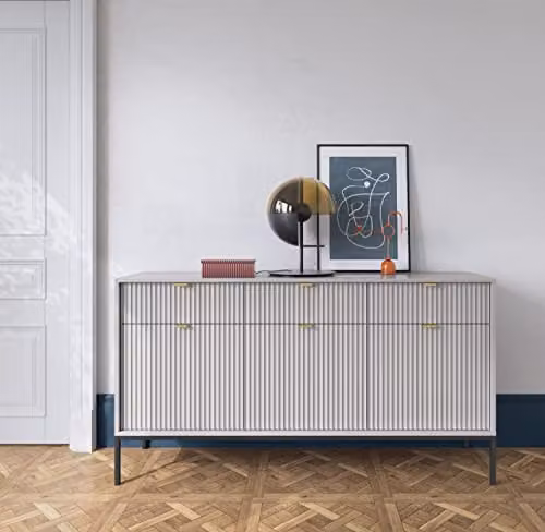 Abakus Direct Nova Modern Sideboard in Grey, Black or Gold with Matt Finish, W: 153 cm – 2