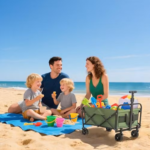 Outsunny 93L Heavy Duty Festival Trolley on Wheels, Green, W/D/H: 86 x 48 x 48 cm – 7