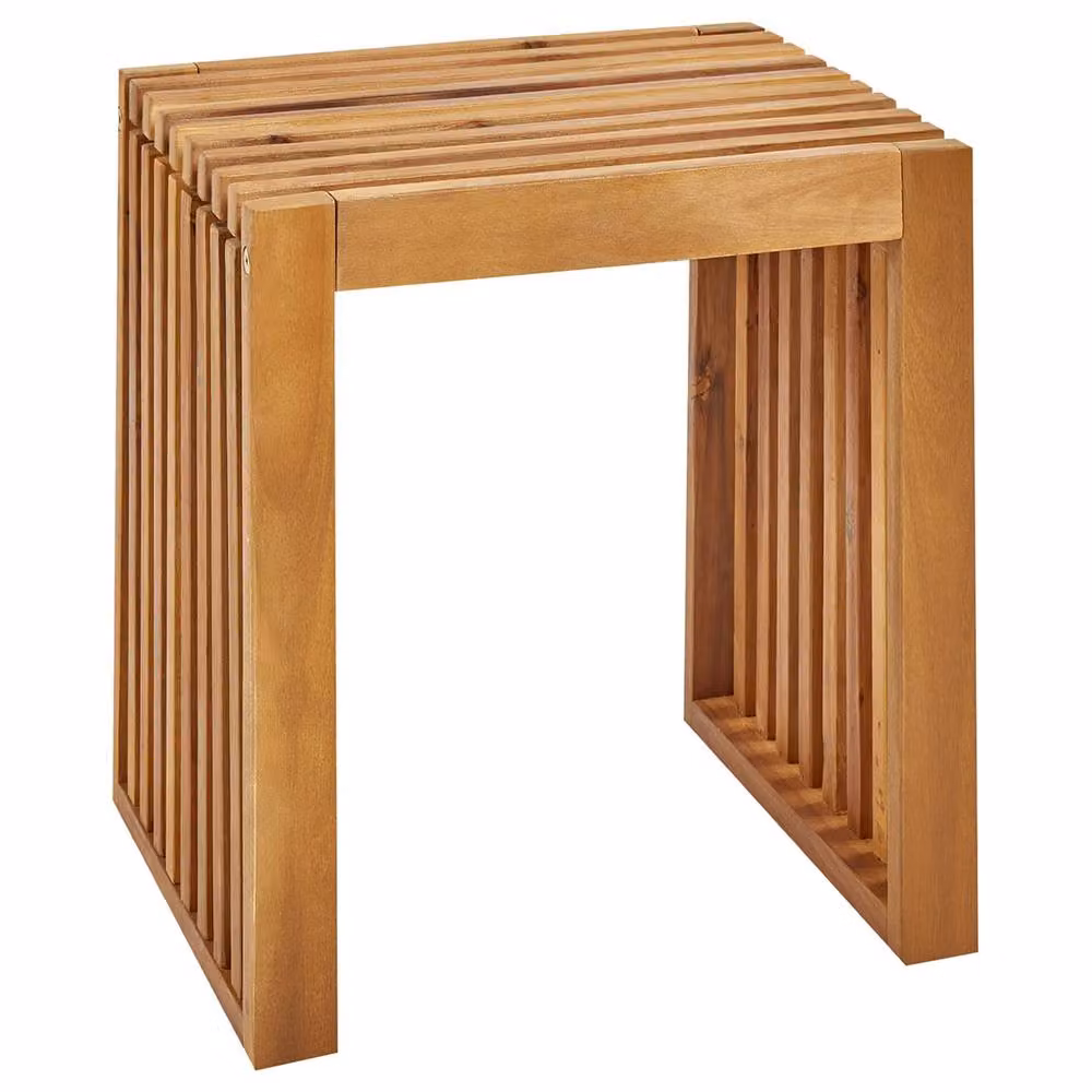 Wyld and Coco Set of 2 Acacia Wood Stools in Brown with Light Oil Finish – 3