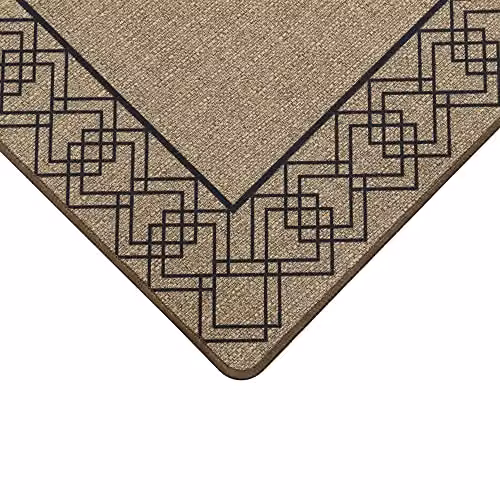 JVL Elegance Runner Mat in Beige with Diamond Border, W: 50 cm, L: 150 cm – 4
