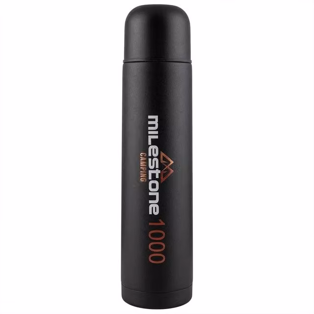 Dragodirect Double Wall Stainless Steel Insulated Flask, 1 l, Black