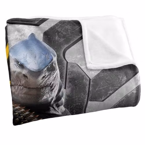 LOGOVISION Suicide Squad: Kill The Justice League King Shark Super Soft Fleece Throw Blanket, Multicolour, W: 91 cm, D: 147 cm