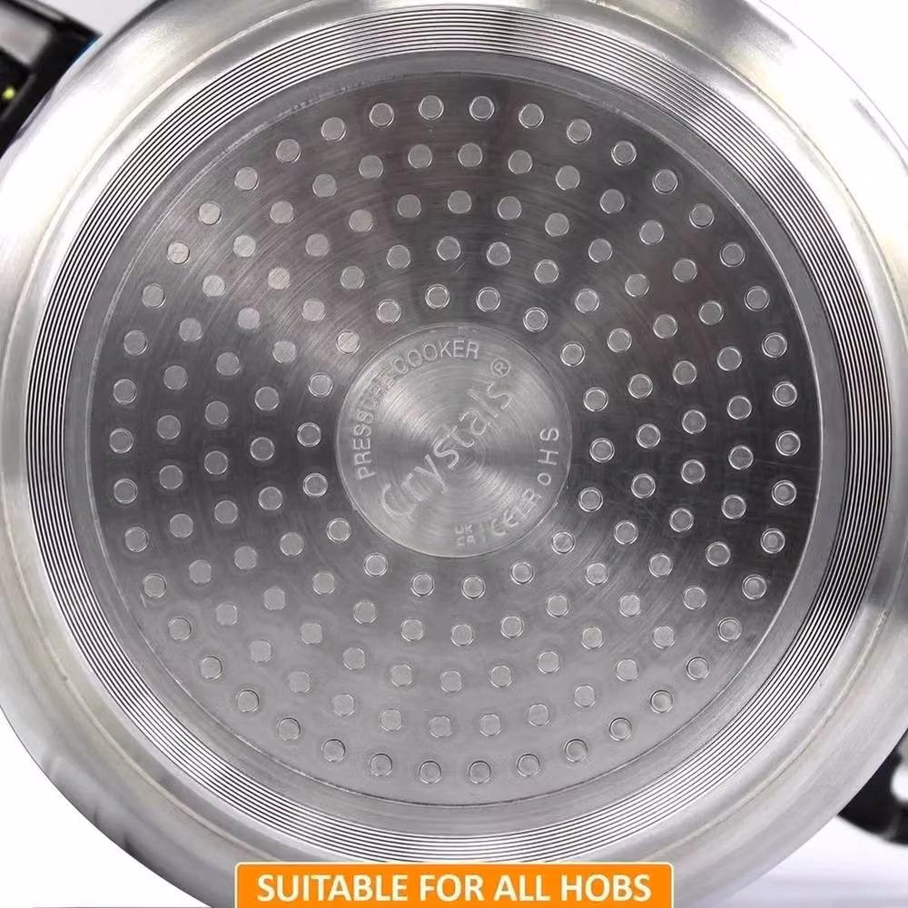 VOGREX Heavy-Duty Uncoated Aluminium Pressure Cooker in Silver – 4