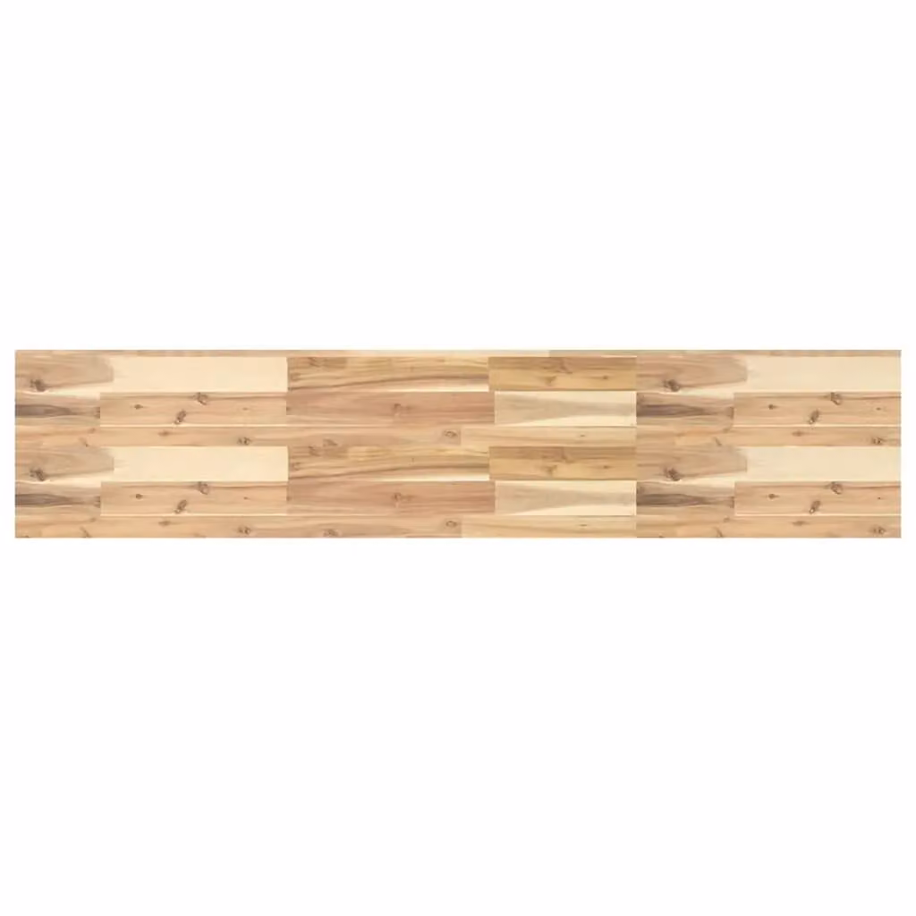 Berkfield Home Floating Shelf in Brown Untreated Solid Acacia Wood, W/D/H: 140 x 30 x 4 cm