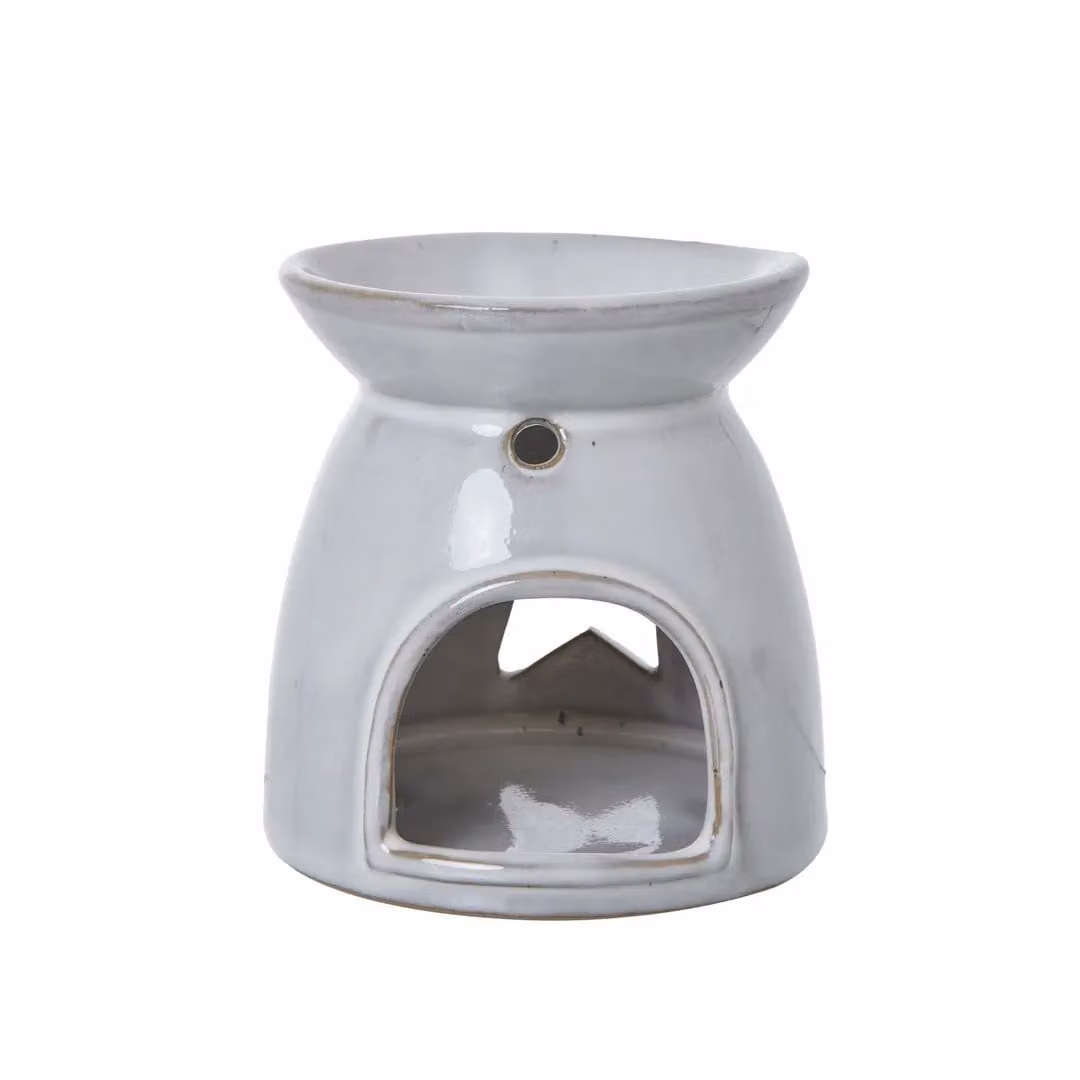 Love Lace White Ceramic Star Cut-Out Wax Melt and Tealight Holder
