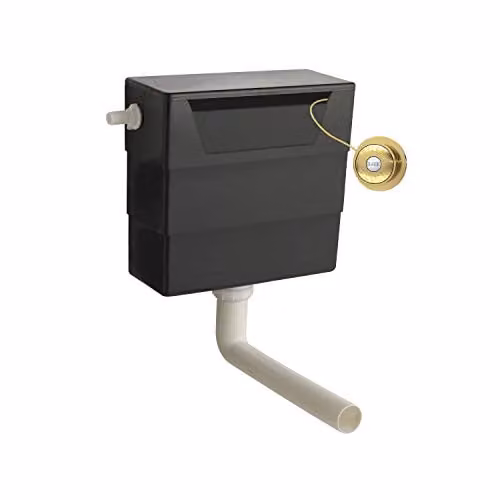 Nuie XTY6T03 Traditional Dual Flush Water Saving Concealed Cistern with Round Brushed Brass Push Button