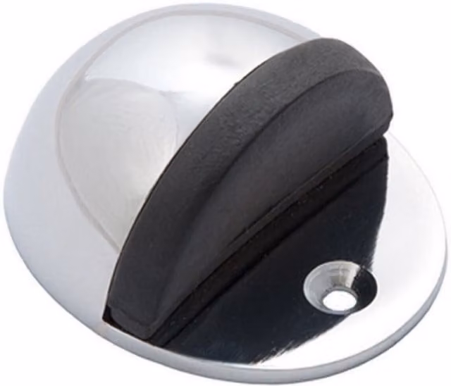 Betley Butterfly Floor-Mounted Oval Door Stop in Polished Chrome and Black Metal, Pack of 10 – 1