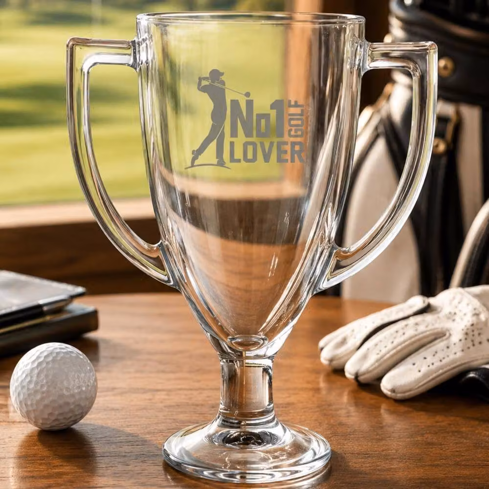Top 3 No 1 Golf Lover Trophy Beer Pint Glass, Clear, 568 ml – 3
