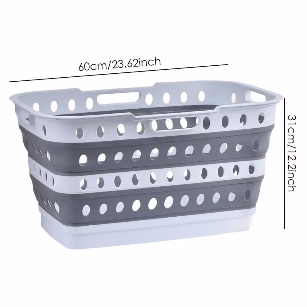 FORGEVIO Collapsible 43L Laundry Basket with Handles in Grey – 2