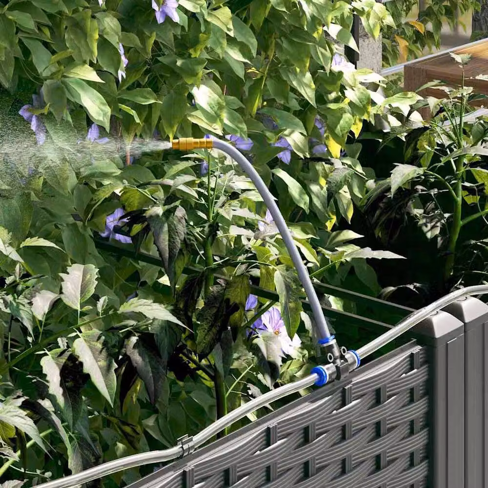 Berkfield Home Black Plastic Garden Planter with Water Irrigation System W: 40 cm, D: 126 cm, H: 3 cm – 4