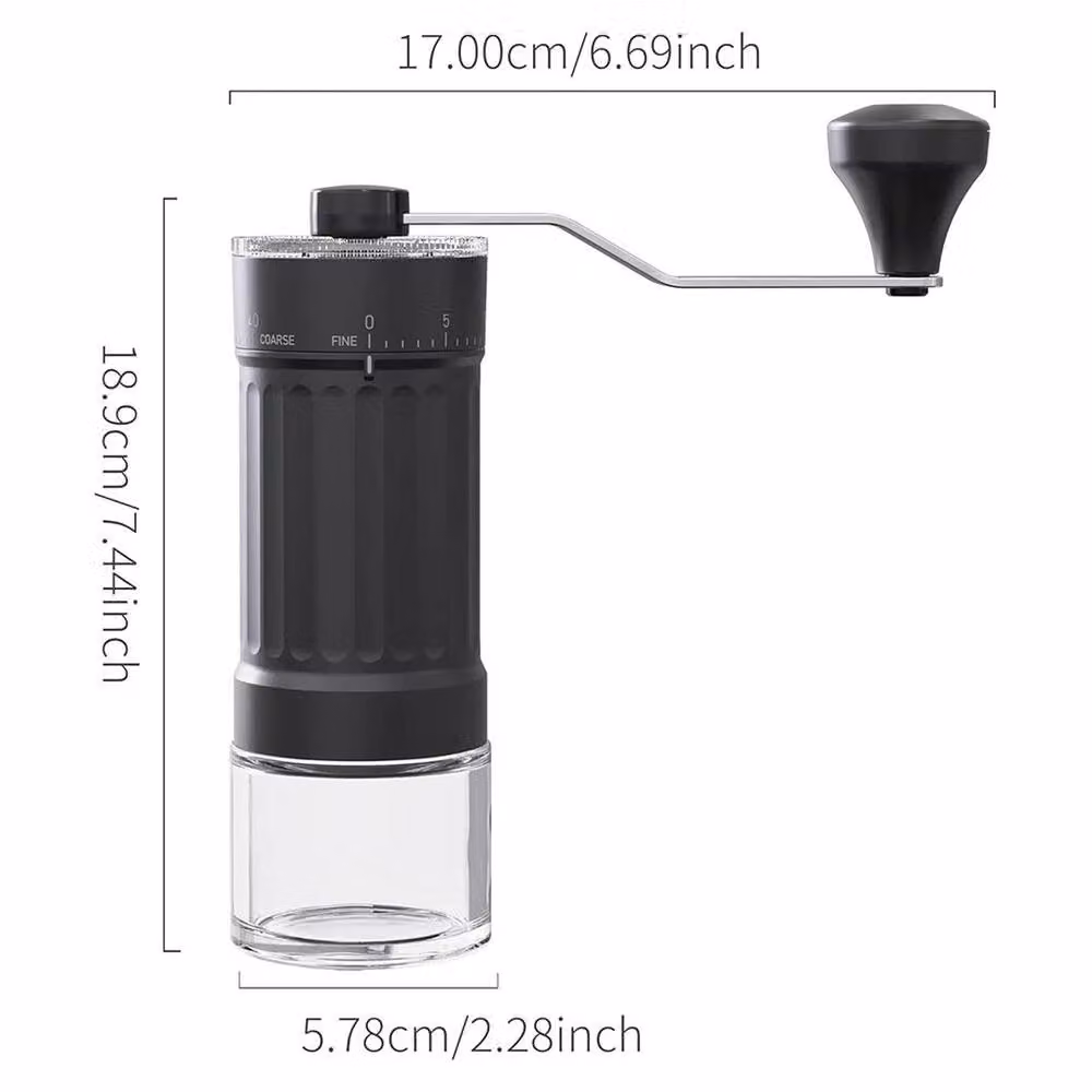 SPETLEK 40-Grade Adjustable Hand Crank Coffee Grinder with Glass Component, Black, W/D/H: 100 x 60 x 18.9 cm – 2