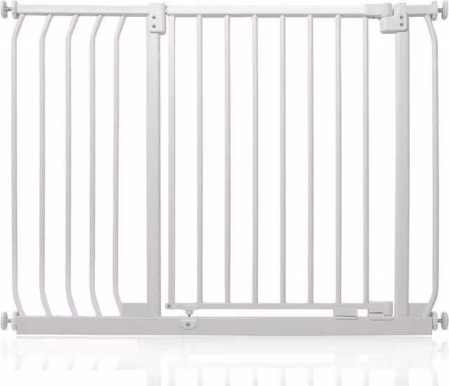 Safetots Elite Pressure Baby Gate, Extendable Swing Door, White, Width: 98 cm - 107 cm
