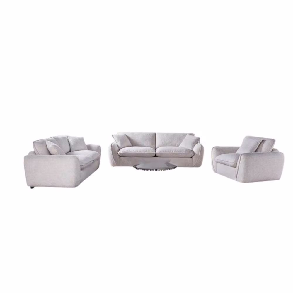 Stratus Interiors Berlin Comfy Jumbo Deep-Seated Fabric Sofa in Light Grey – 2