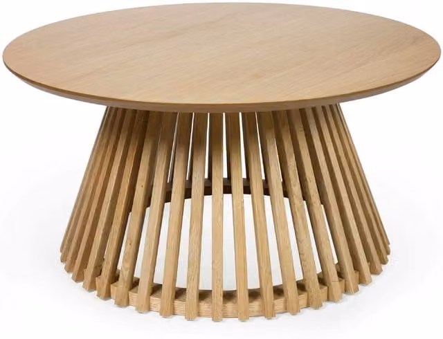 Cheshire Orla Round Coffee Table in Natural Oak, Diameter: 80 cm