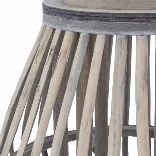 JVL Luna Set of 2 Natural Bulb Shaped Willow Wood Lanterns with Wooden Handles, Grey Wash – 2