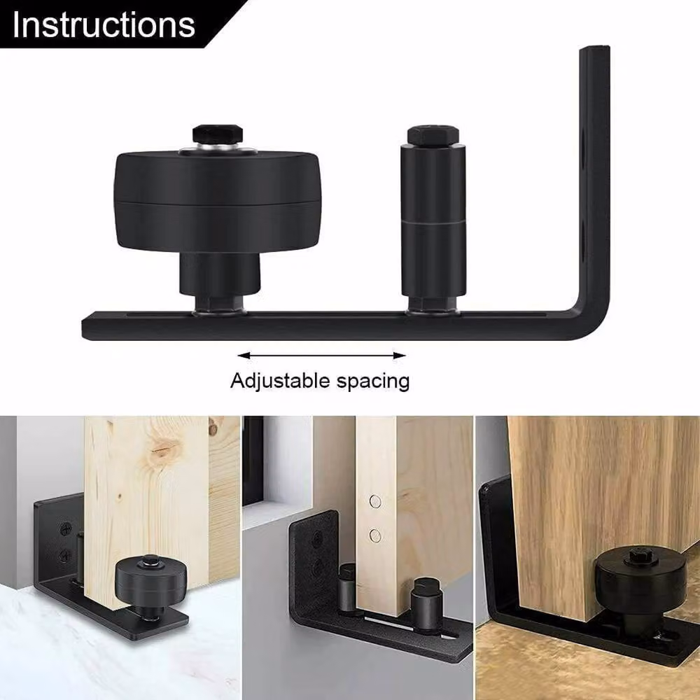PAWNORA Sliding Rail Barn Door Hardware, 2-Piece Set, Black – 4