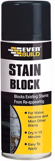 Everbuild Quick Drying Stain Block Barrier Spray, Black, 400ml