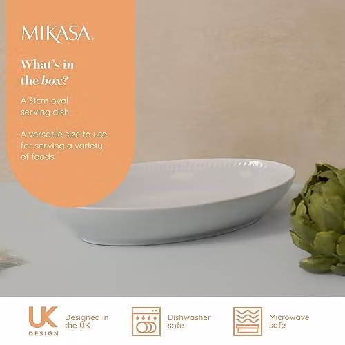 Mikasa Stoneware Serving Bowl in Beige and White, Diameter: 30.5 cm – 2