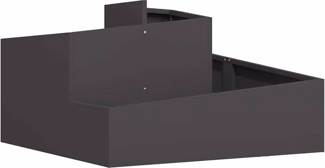 Berkfield Home Black Steel Planter Tub W: 80 cm, D: 80 cm, H: 50 cm