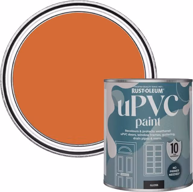 Rust-Oleum UPVC Paint in Gloss Finish, Orange, 0.75 l