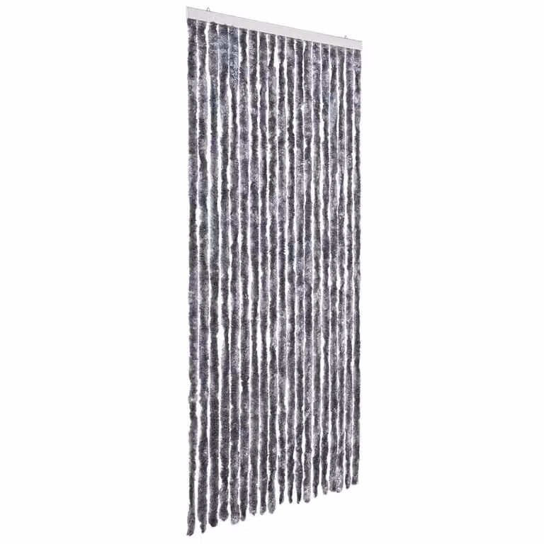Berkfield Home Silver Striped Chenille Insect Curtain, W: 56 cm, H: 185 cm