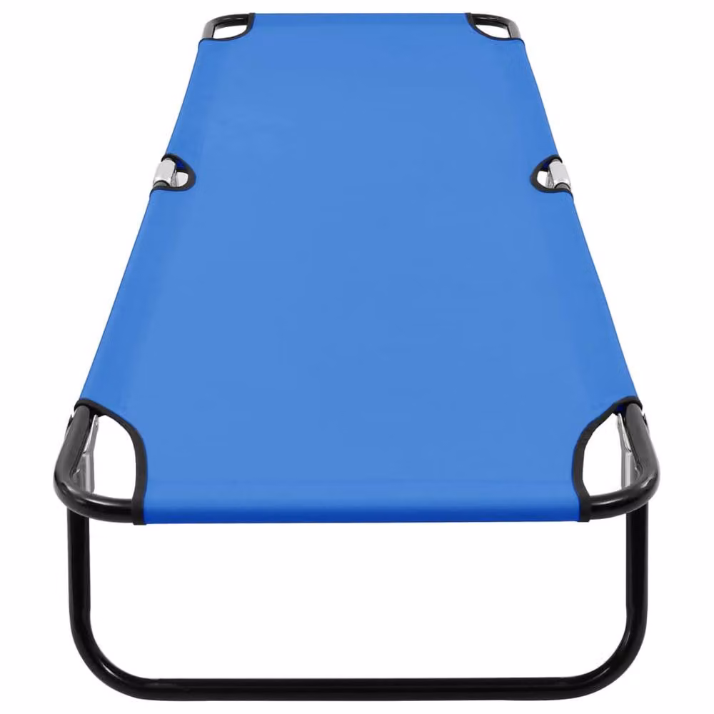Berkfield Home Folding Sun Lounger in Blue with Powder Coated Steel Frame – 2