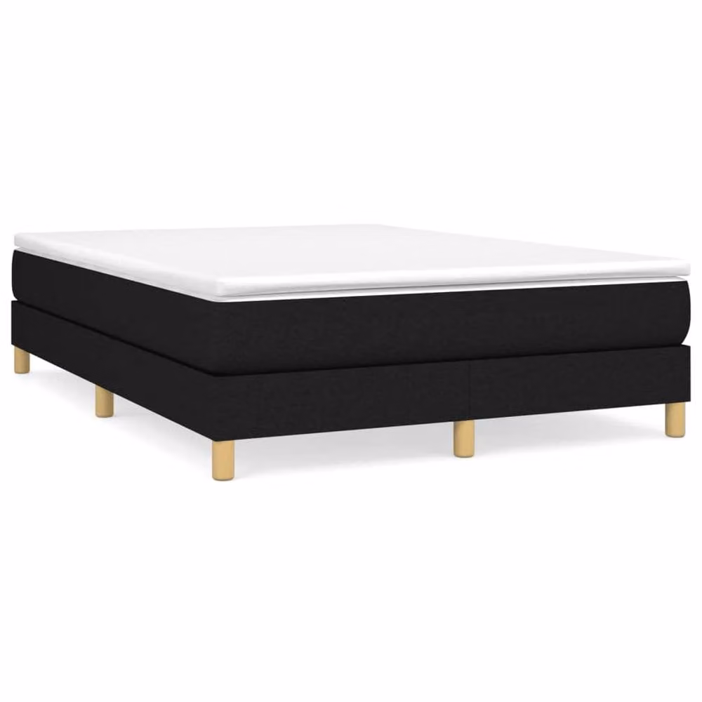 Berkfield Home Upholstered Box Spring Bed Frame in Black, W/D/H: 135 x 190 cm – 2