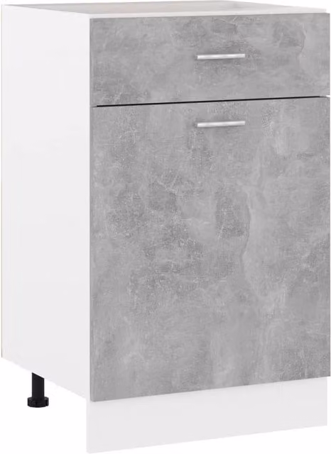 Berkfield Home Drawer Bottom Cabinet in Concrete Grey, W/D/H: 50 x 46 x 81.5 cm