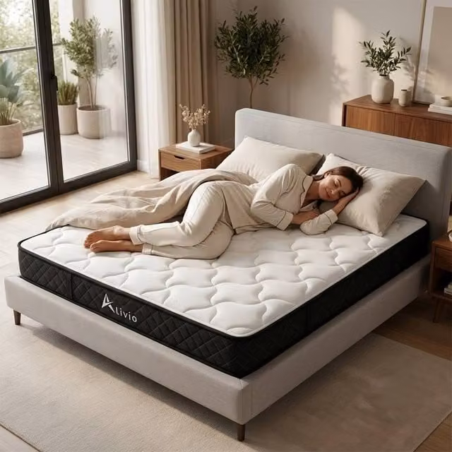 Alivio 7-Zone Double Size Microfibre Mattress in White, H x W x D: 35 x 135 x 190 cm