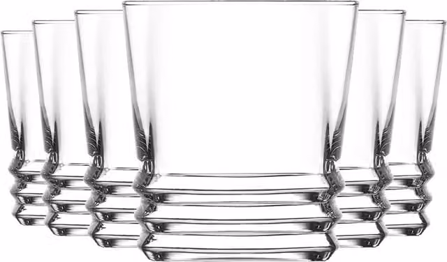 LAV Elegan Whisky Tumbler Glasses, Clear, 315 ml, Pack of 6 – 1