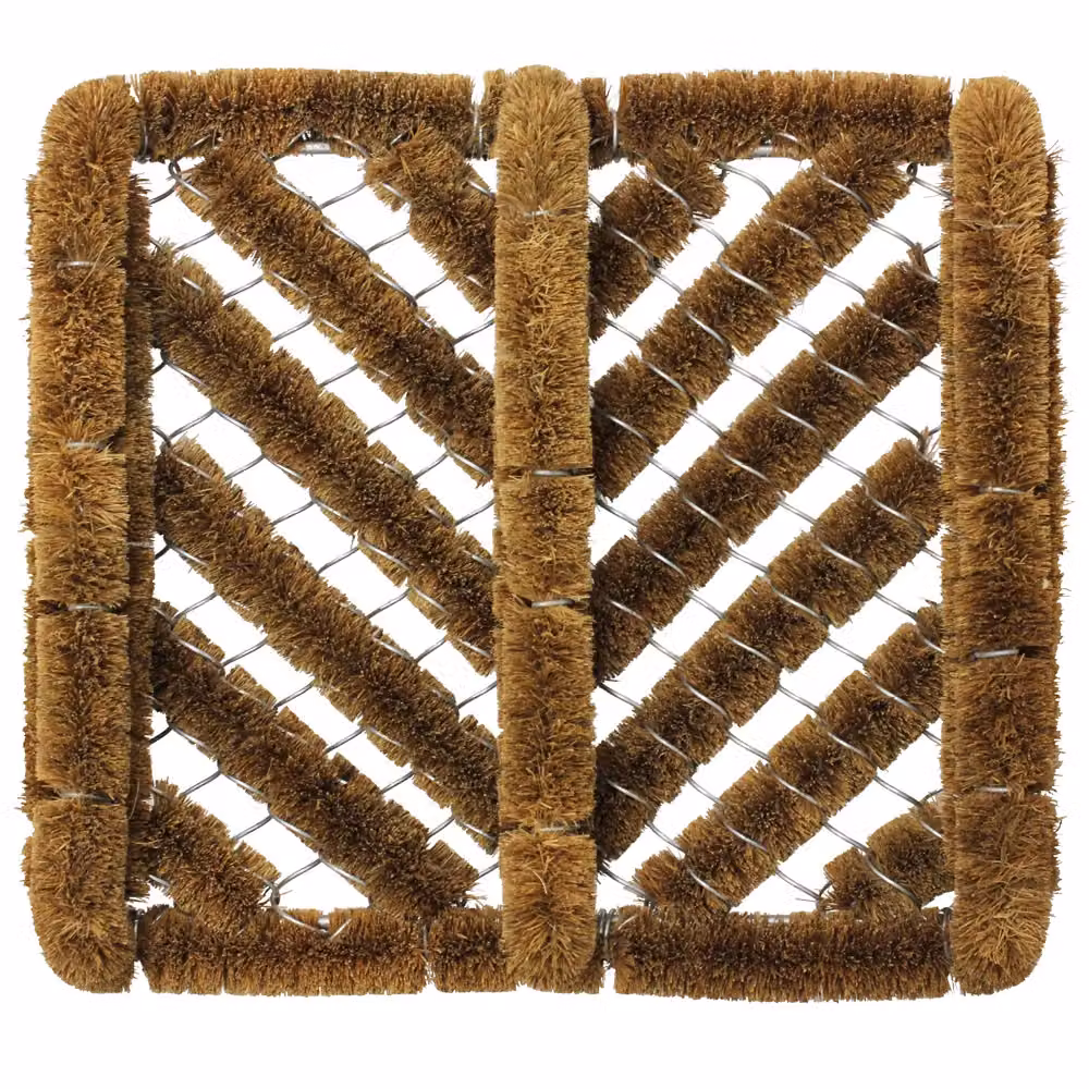 JVL Brown Coir Boot Shoe Scraper Door Mat, W: 30 cm, D: 30 cm, H: 30 cm – 4