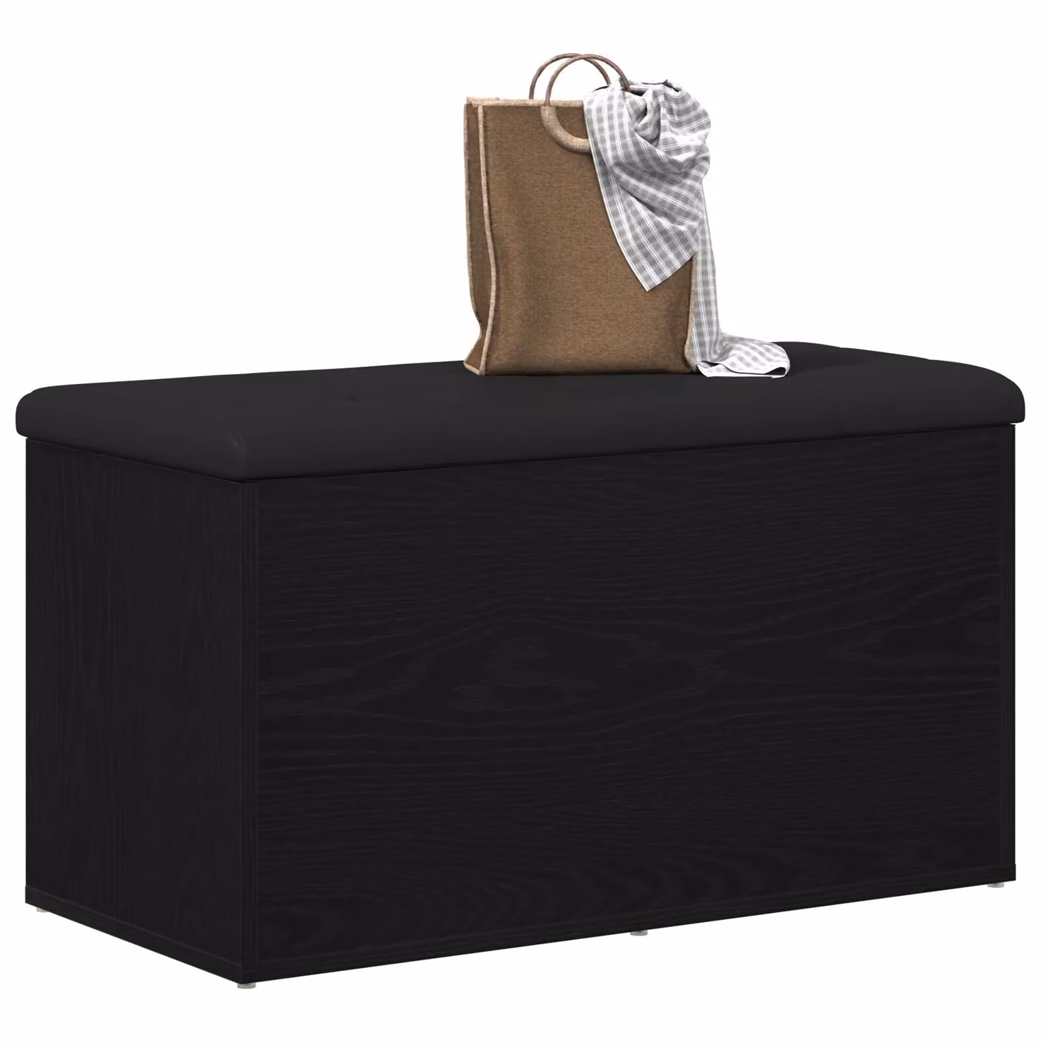 Berkfield Home Black Oak Storage Bench W/D/H: 80 x 40 x 45 cm – 3