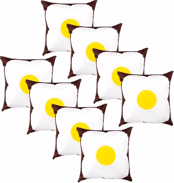 Gardenista Water Resistant Outdoor Printed Square Scatter Cushion in Yellow and White