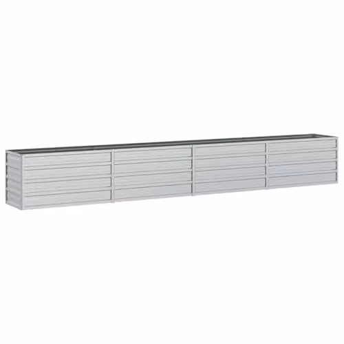 vidaXL Galvanised Steel Raised Bed in Silver, W: 320 cm, D: 40 cm, H: 45 cm – 1