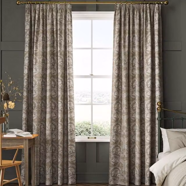 William Morris At Home African Marigold Made to Measure Blackout Floral Cotton Curtain in Limestone