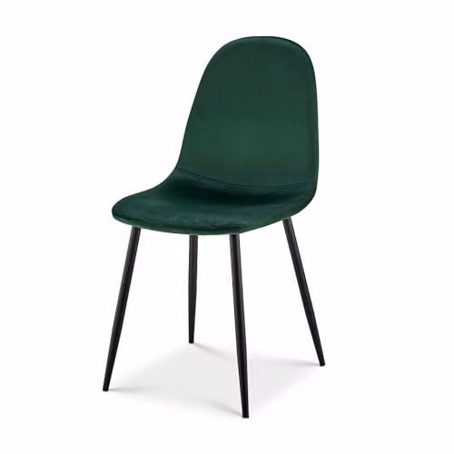 Bravich LTD Ron Velvet Dining Chair in Green with Metal Legs