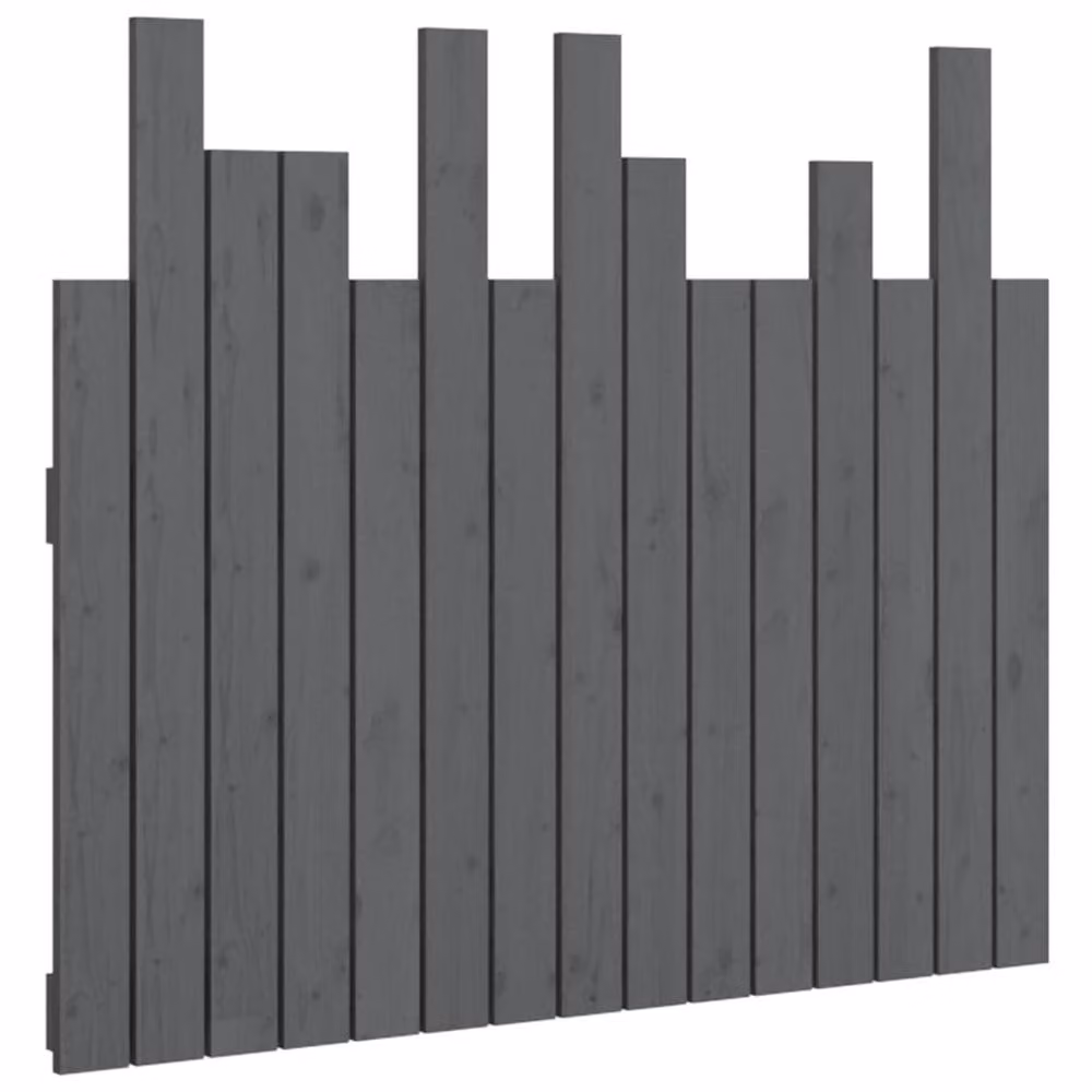 Berkfield Home Grey Solid Wood Pine Wall Headboard, W: 95.5 cm, D: 3 cm, H: 80 cm – 2