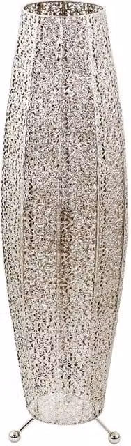 Happy Homewares Moroccan Metal Floor Lamp in Silver – 1