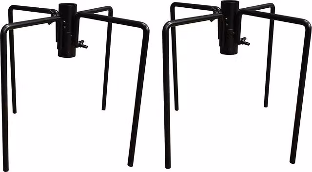Bird Feeding Station Stabiliser Stand Base in Black Steel, Pack of 2
