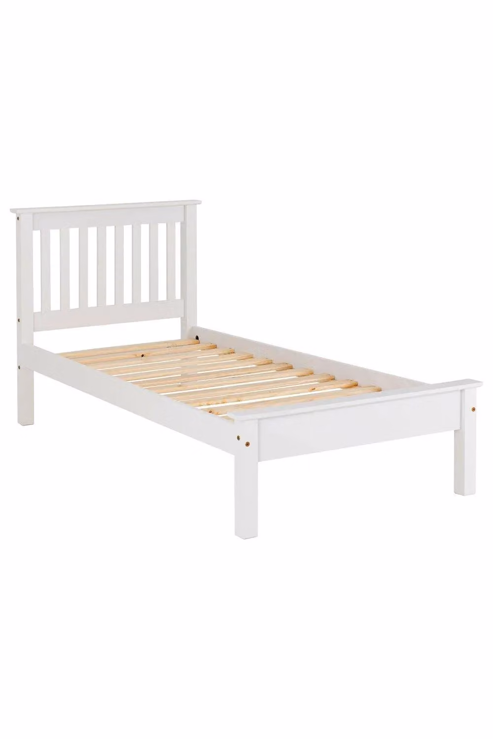 Seconique Monaco Single Wooden Bed Frame, Low Foot End, White, 90 x 190 cm – 3