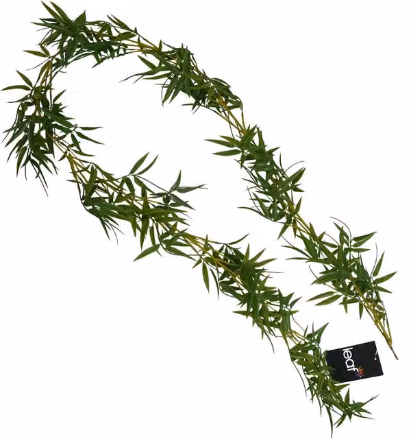 Green Artificial Bamboo Hanging Garland with Plastic Leaves