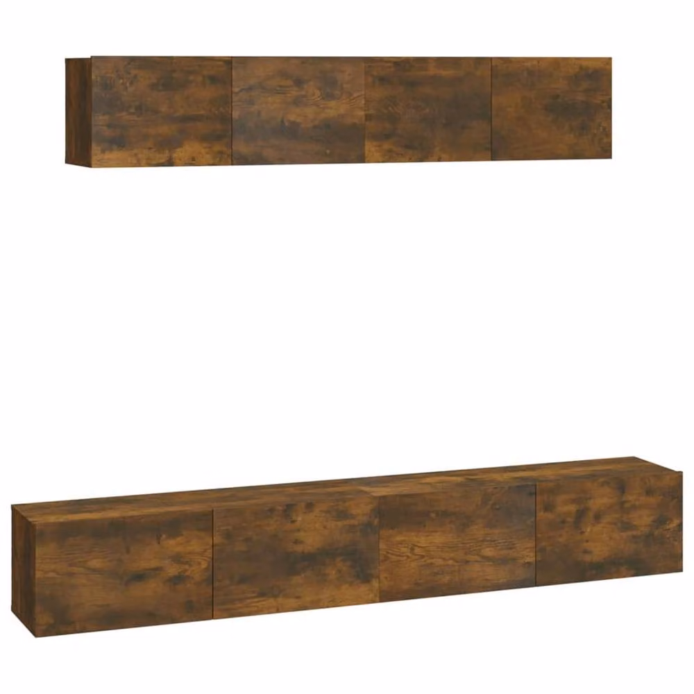Berkfield Home Classic 4 Piece TV Cabinet Set in Smoked Oak Brown Engineered Wood – 3
