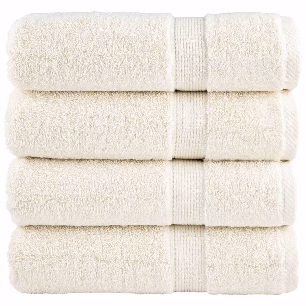 Berkfield Home SOLUND Premium Cotton Terry Hand Towels, 4 Pack, Beige, W: 50 cm, L: 100 cm, 600 gsm – 2