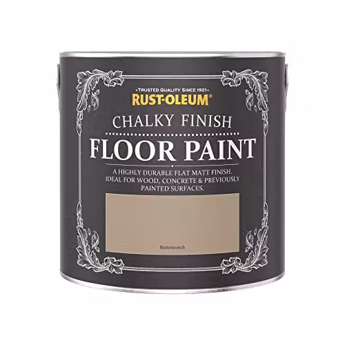 Rust-Oleum Water-Based Scratch-Proof Floor Paint in Matt Finish, Butterscotch Beige, 2.5L – 3