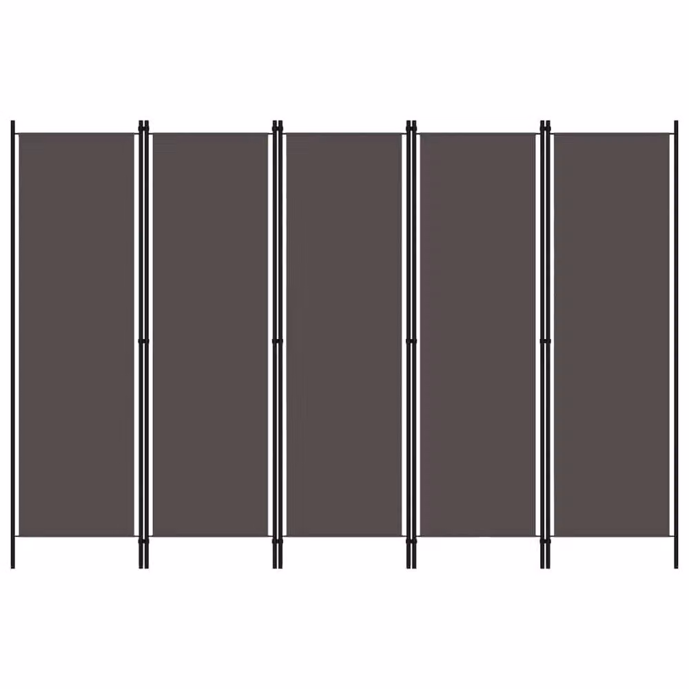 Berkfield Home 5-Panel Room Divider in Anthracite Grey, W: 250 cm, H: 180 cm – 2